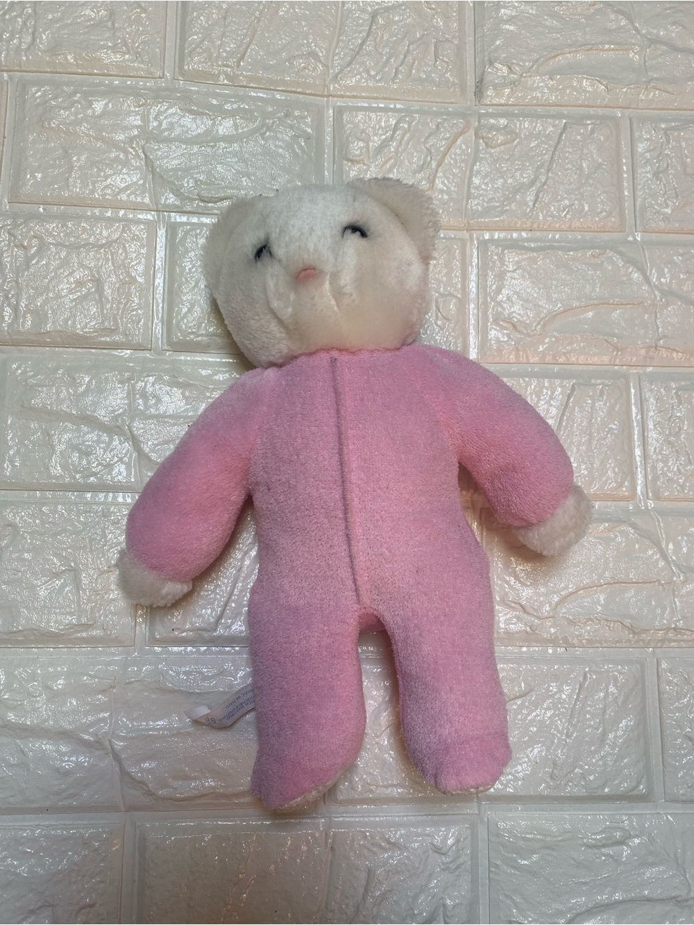 Vintage Eden Bear Pink Rattle Baby Plushie